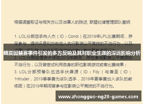 魏震因禁赛事件引发的多方反响及其对职业生涯的深远影响分析